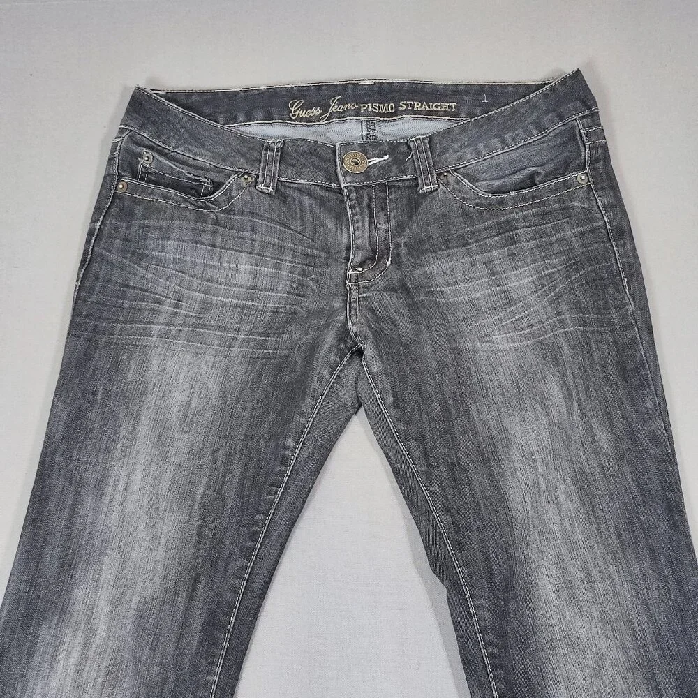 Guess Jeans women's size 29 medium washed grey colour Pismo Straight leg denim - Picture 2 of 14